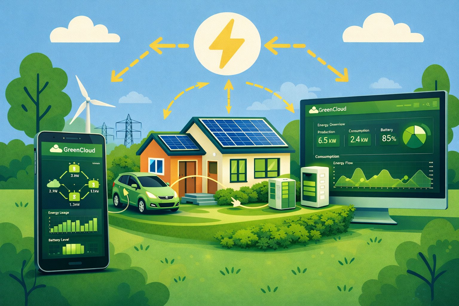 Aplikace GreenCloud - řízení Zelené Energie